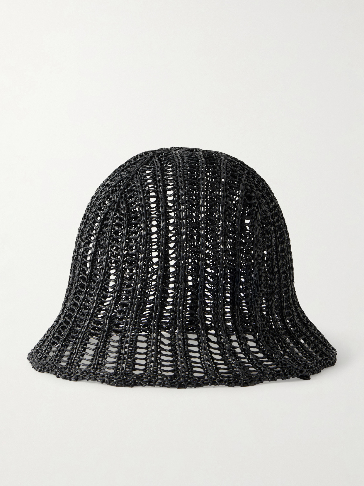 Brunello Cucinelli Techno Raffia Bucket Hat In Black