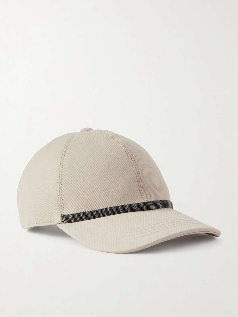 Brunello Cucinelli Bead-embellished Cotton-blend Twill Baseball Cap