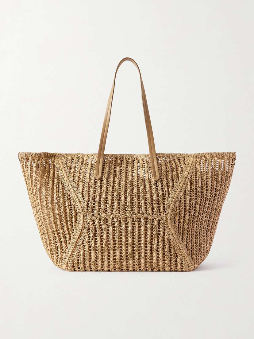 Brunello Cucinelli Leather-trimmed Woven Tote