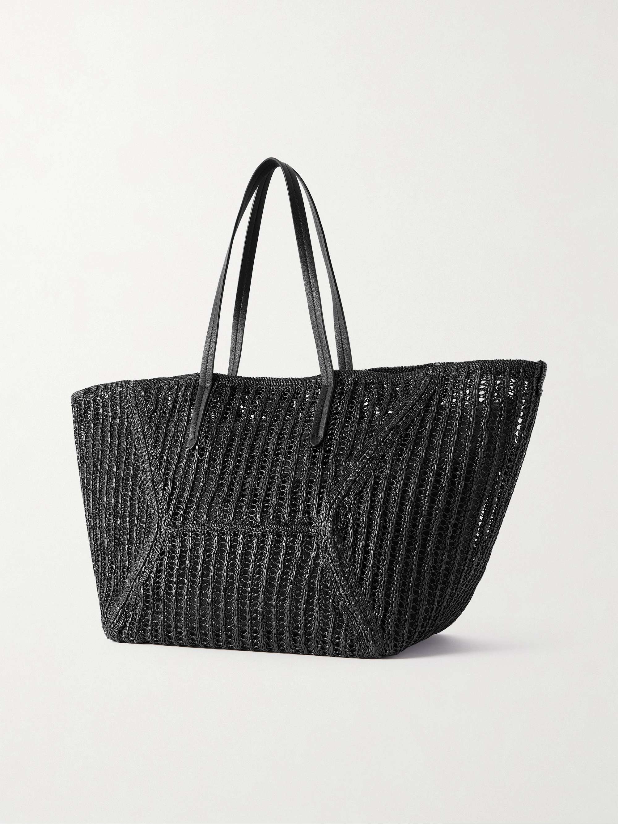 BRUNELLO CUCINELLI Leather-trimmed woven tote | NET-A-PORTER