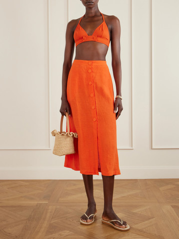 Eres Amusante linen midi skirt