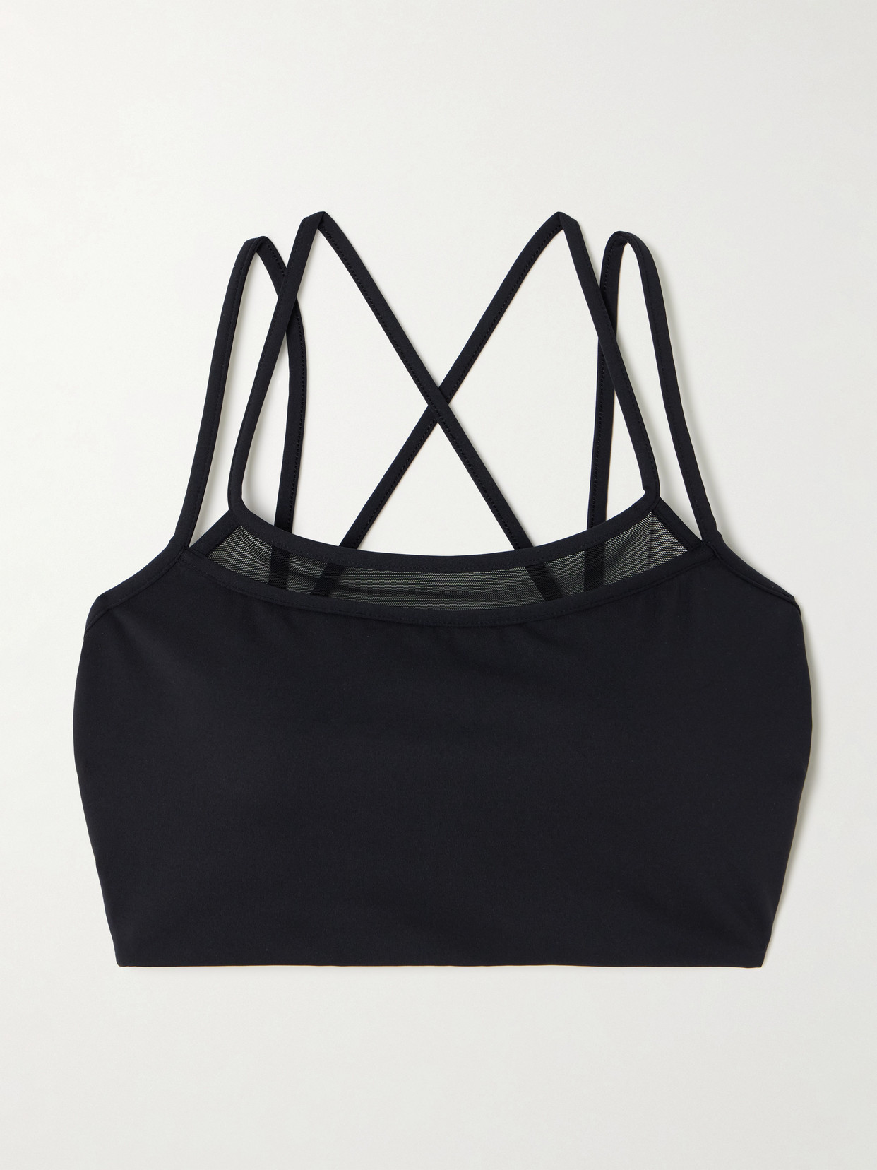 Eres - Cooper Layered Tulle-trimmed Stretch-jersey Sports Bra - Black