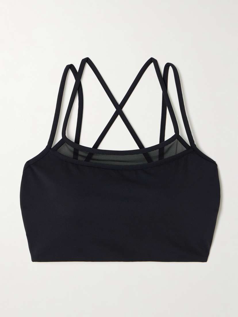Eres Cooper Layered Tulle-trimmed Stretch-jersey Sports Bra