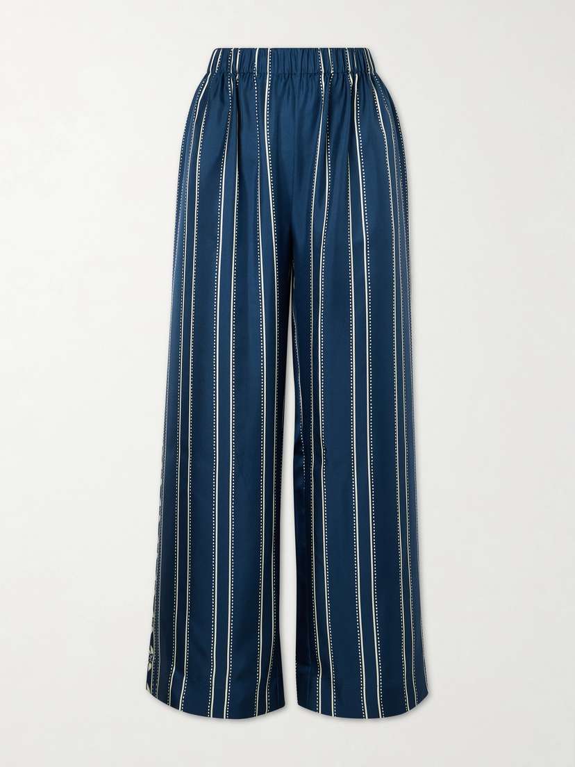 Eres Oolong Striped Silk-voile Straight-leg Pants