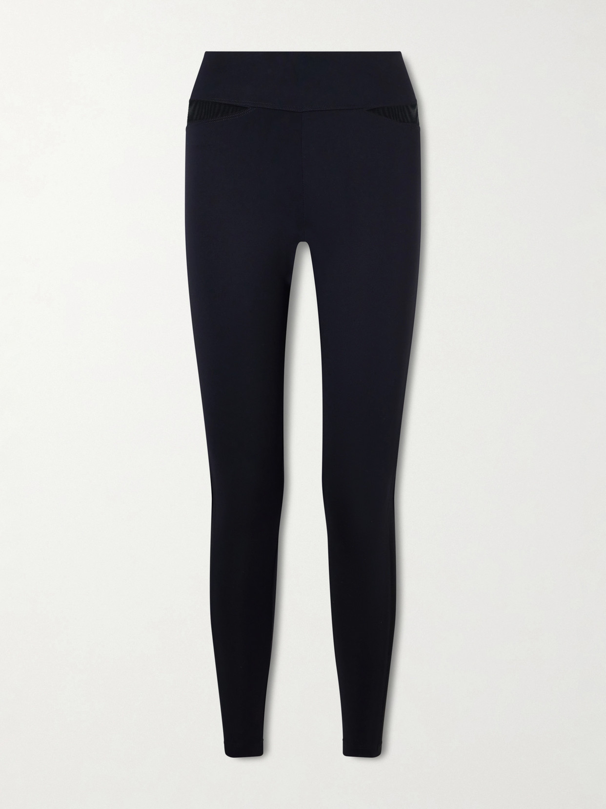 Eres Comaneci Mesh-trimmed Stretch-jersey Leggings In Black