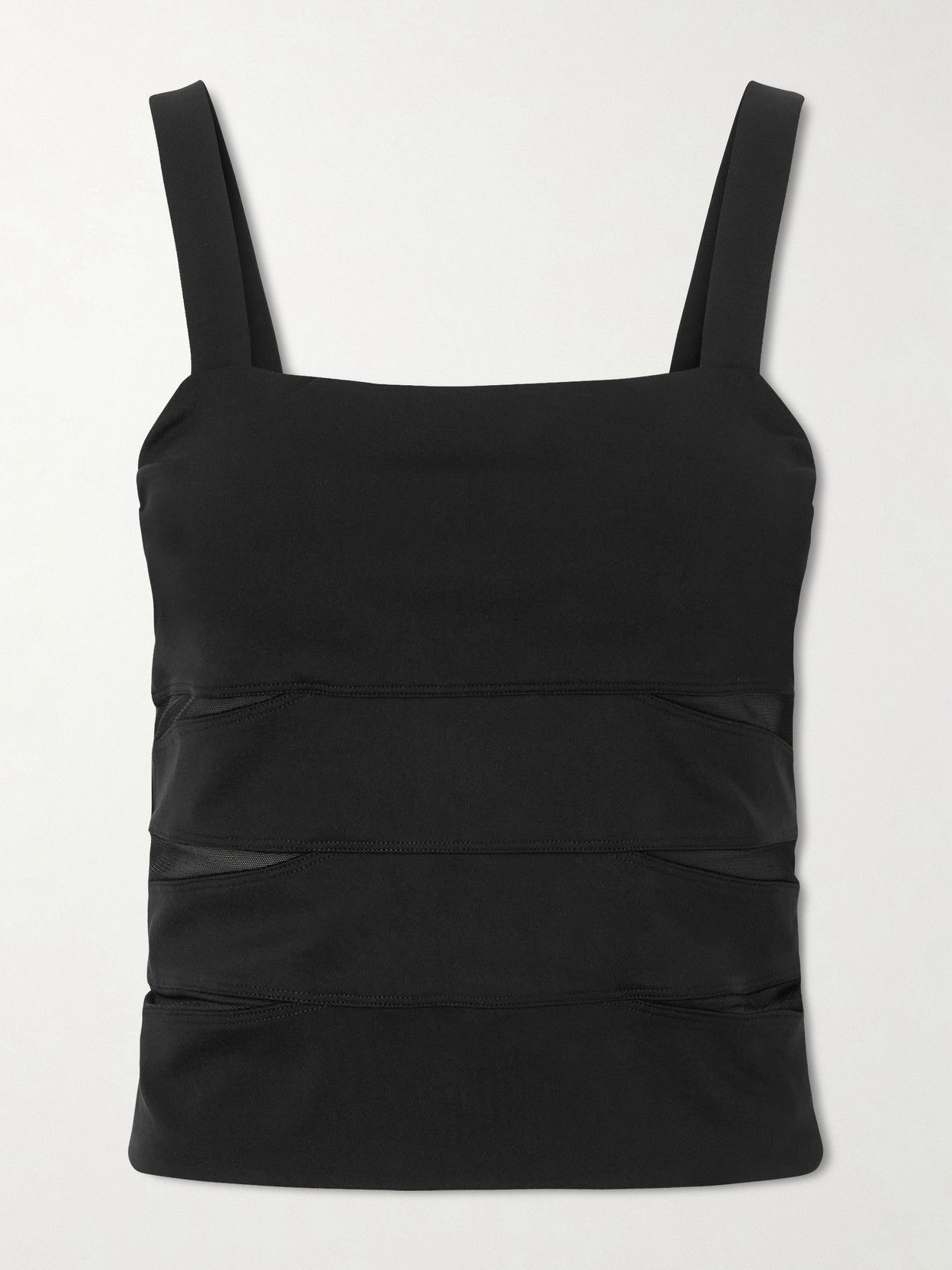 Eres Morgan Mesh-paneled Stretch-jersey Tank In Black