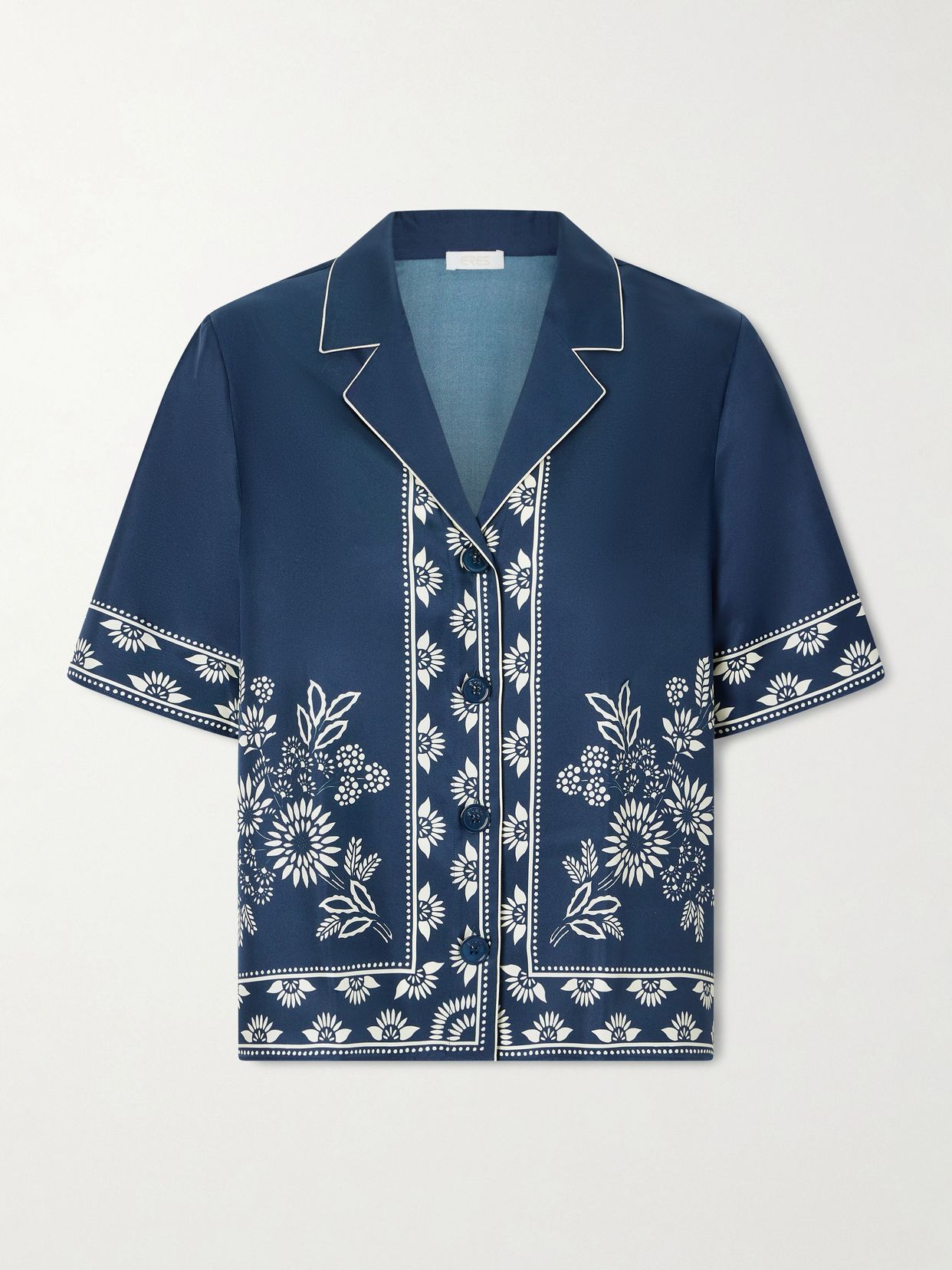 Infusion floral-print silk-twill shirt