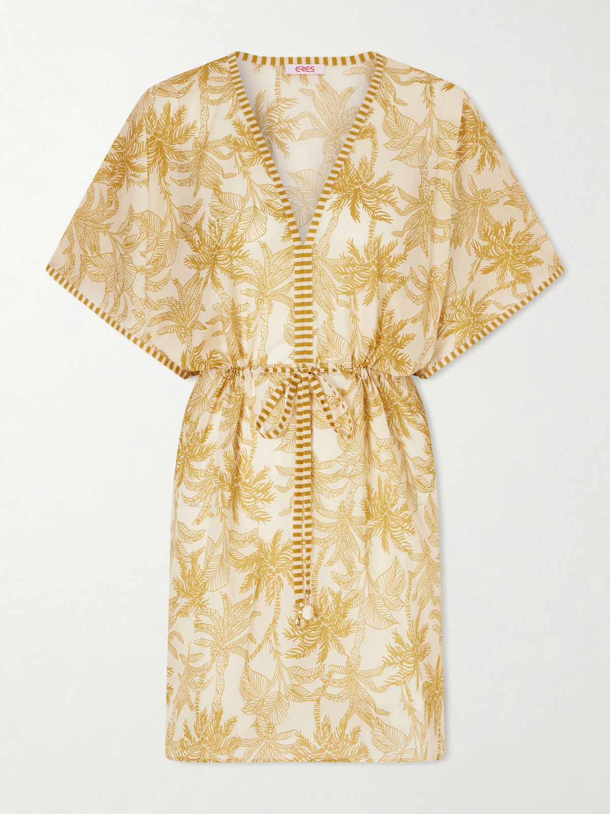 Eres Printed Cotton-voile Mini Skirt In Yellow