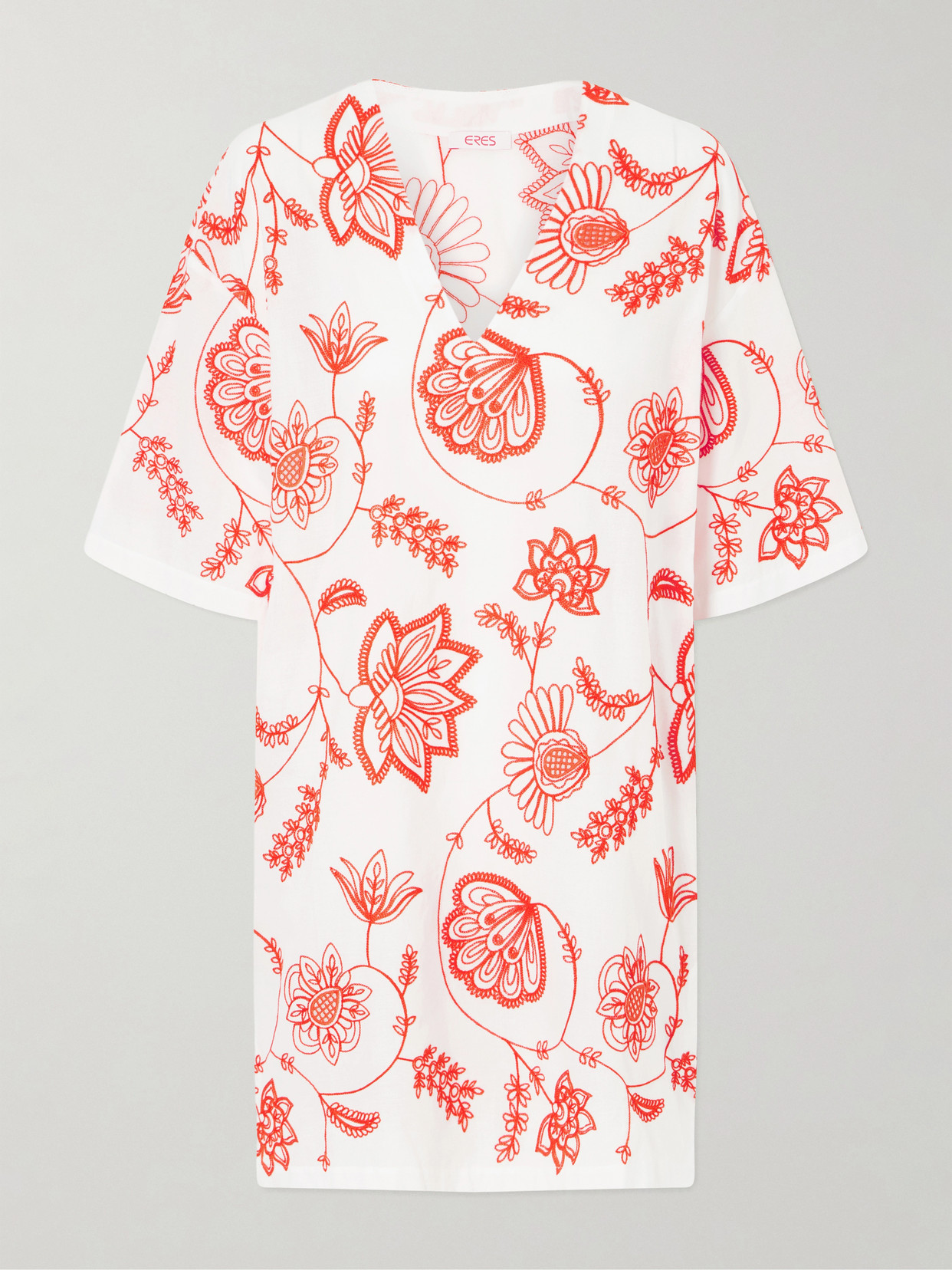 Eres Embroidered Cotton-blend Mini Dress In Multi