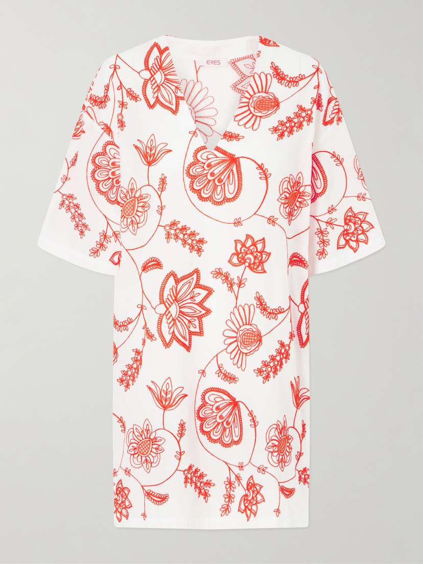 Eres Embroidered Cotton-blend Mini Dress
