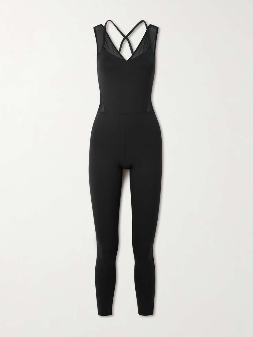 Eres Devi Tulle-trimmed Stretch-jersey Jumpsuit