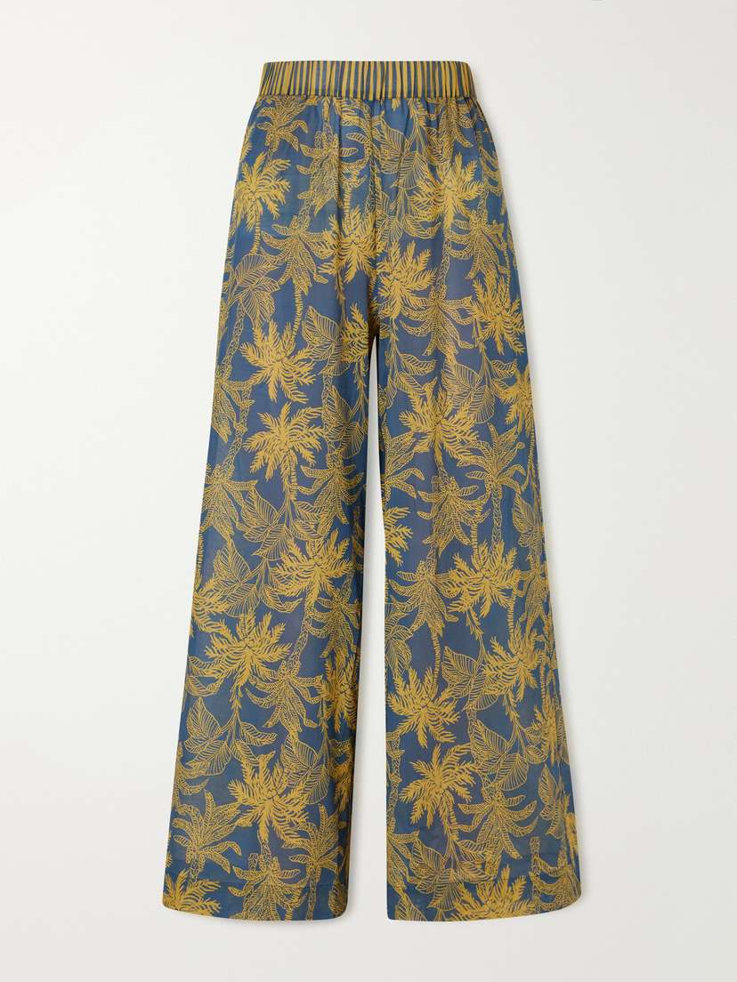 Eres Itinerant Printed Cotton-voile Straight-leg Pants