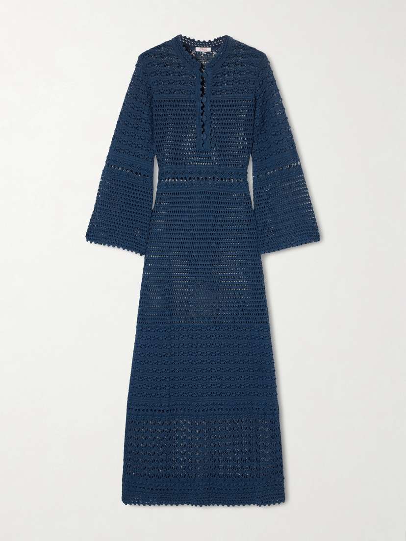 Eres Madone Open-knit Cotton-blend Maxi Dress