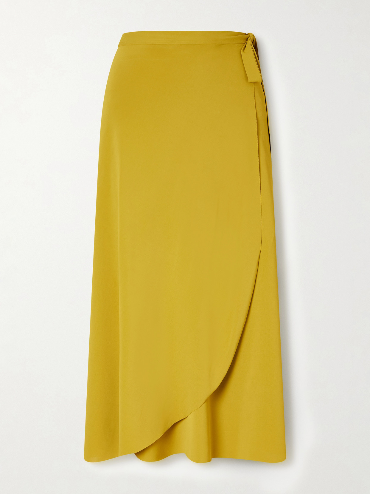 Eres Julieta Stretch-jersey Wrap Midi Skirt In Yellow