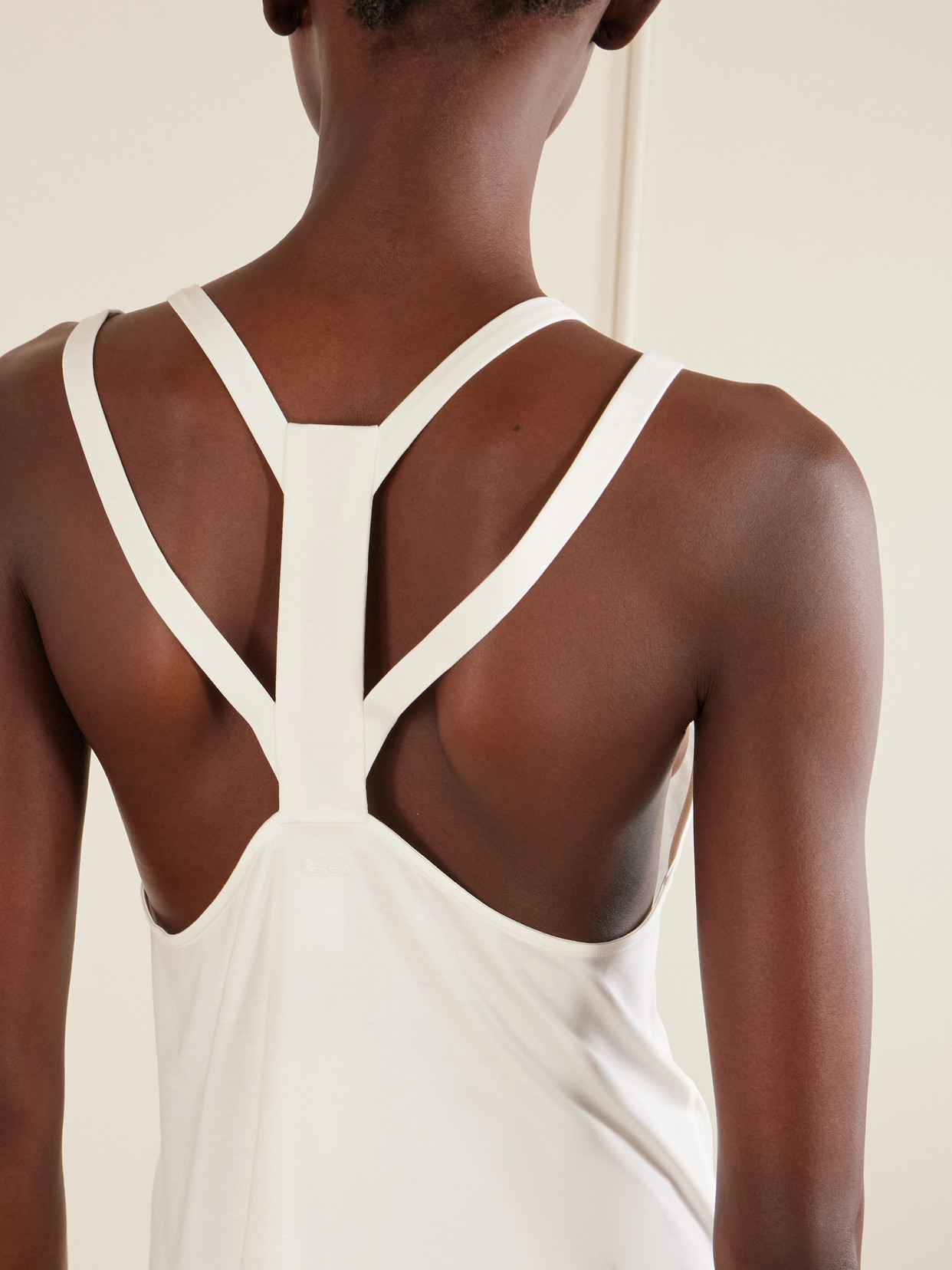 Allyson Embroidered Stretch Jersey Tank Top