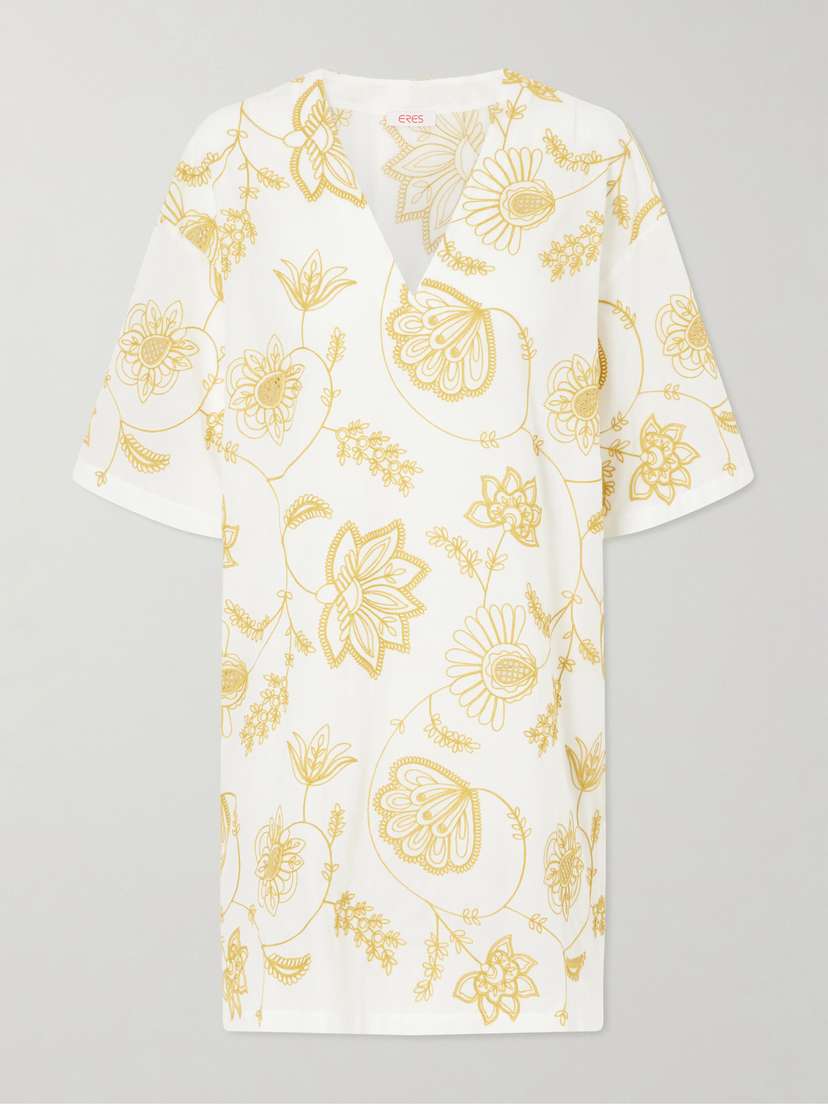 Eres Levia Embroidered Cotton-blend Mini Dress