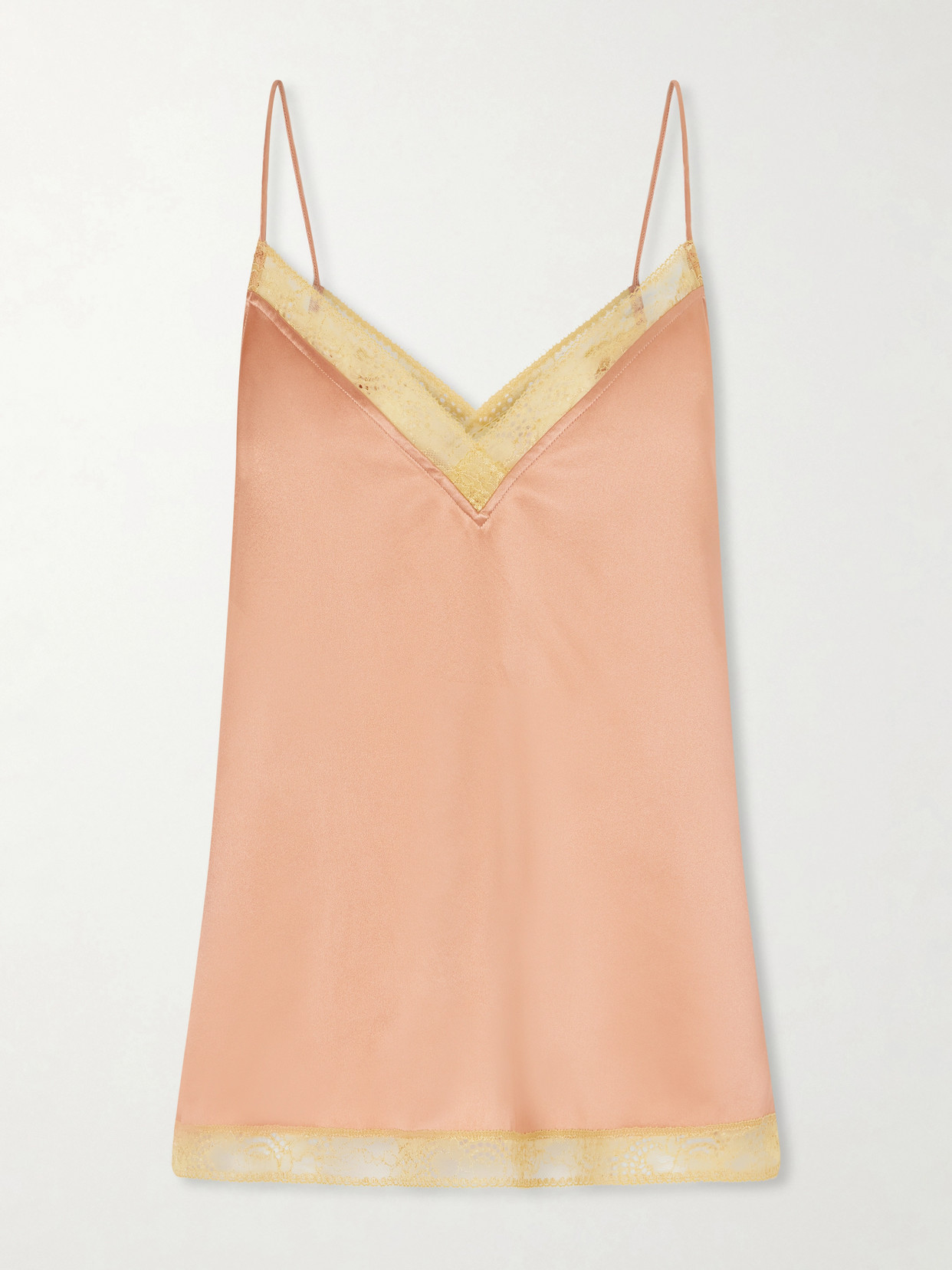 Instant Lace-Trimmed Silk-Satin Camisole