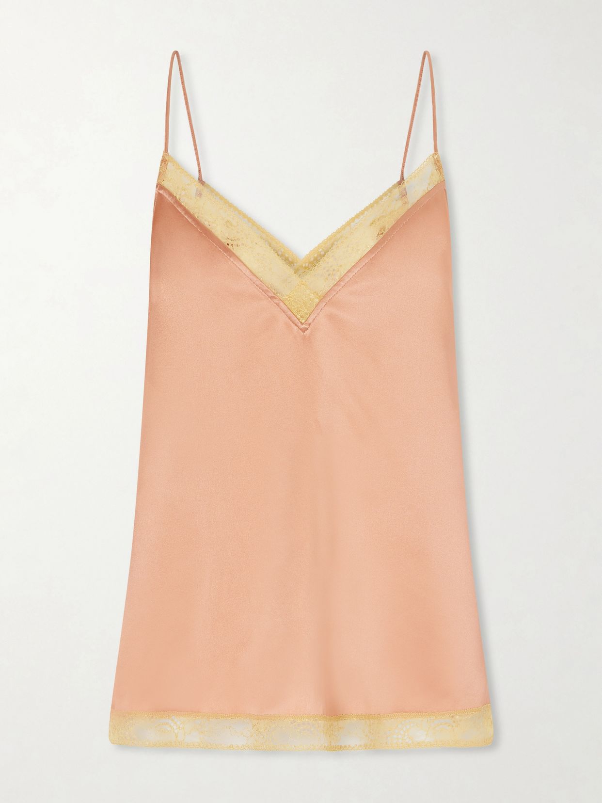 Instant lace-trimmed silk-satin camisole