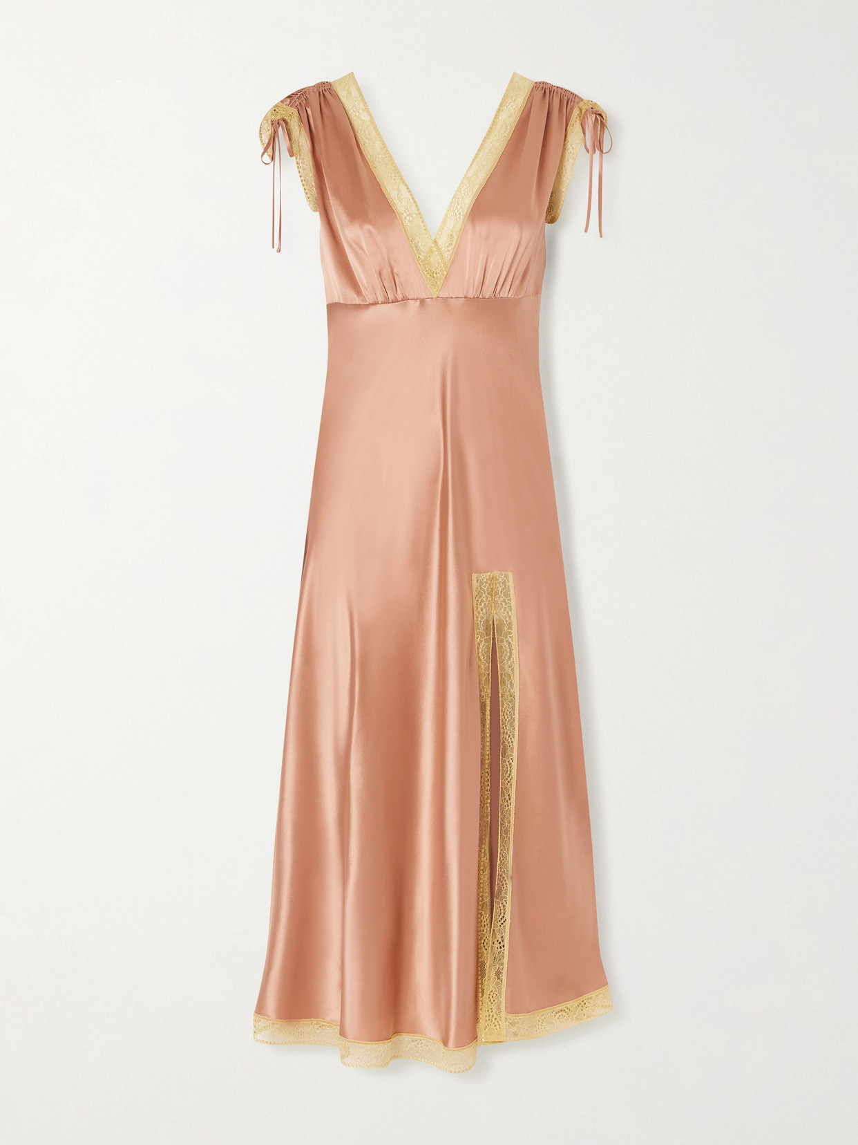 Eres Lace-trimmed Silk-satin Nightdress In Pink
