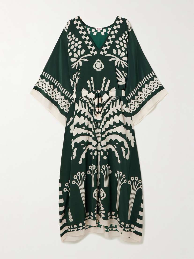 Eres Holi Belted Printed Silk Crepe De Chine Cover-up