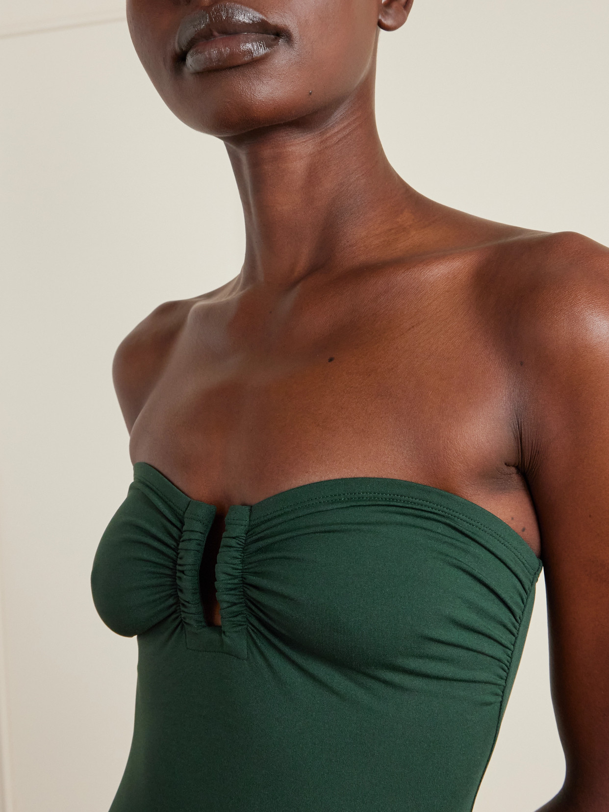 Eres Les Essentiels Cassiopée Bandeau Swimsuit In Green