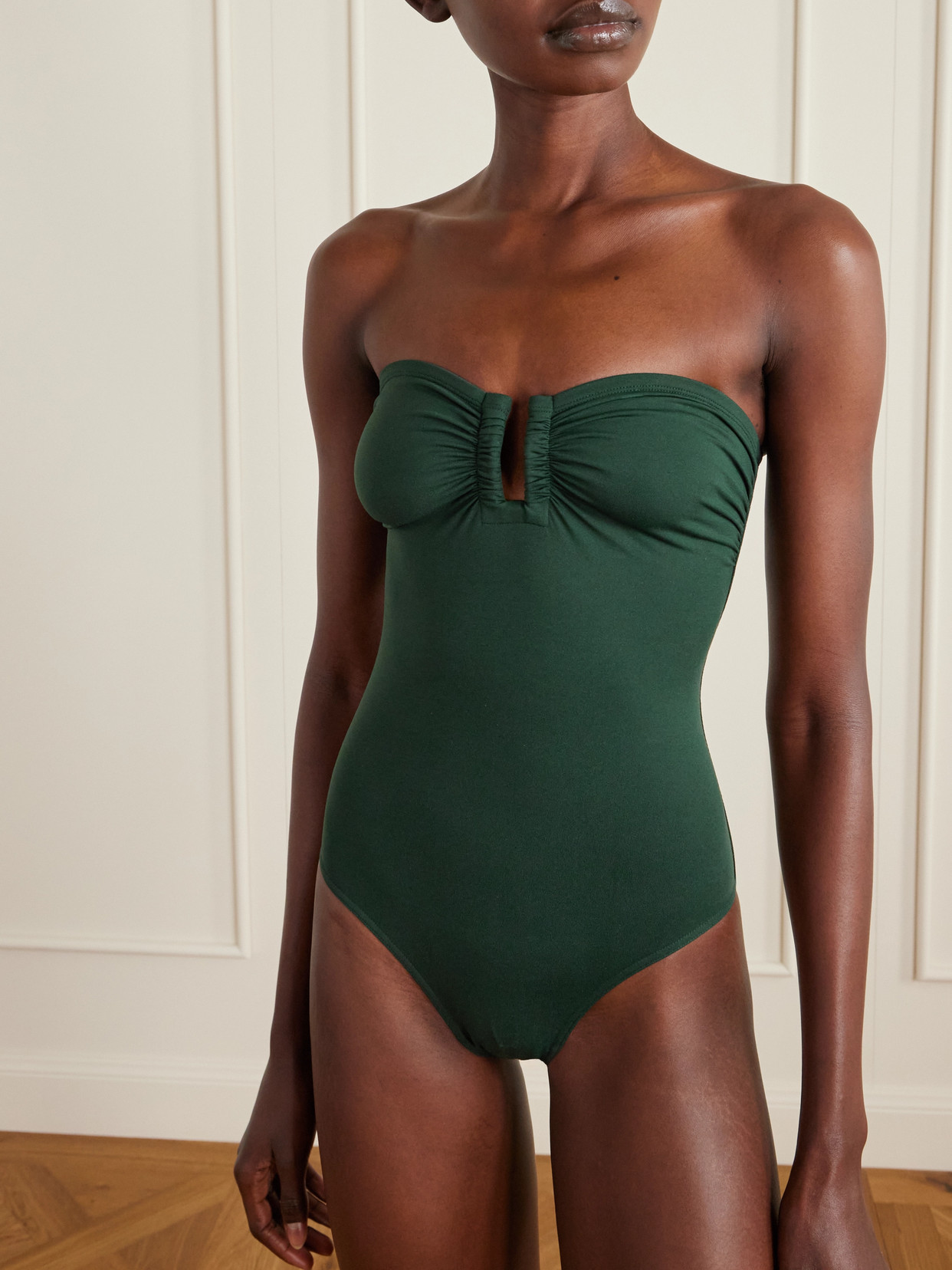 Eres Les Essentiels Cassiopée Bandeau Swimsuit In Green