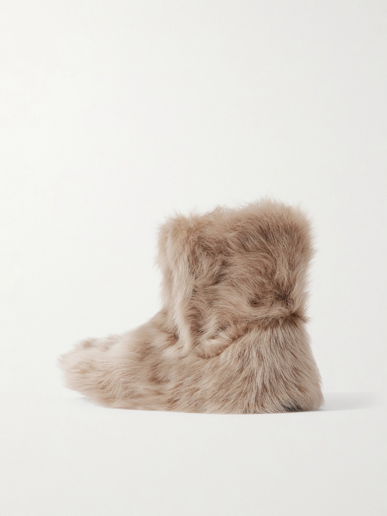 Christen Firenze Shearling Ankle Boots In Nude