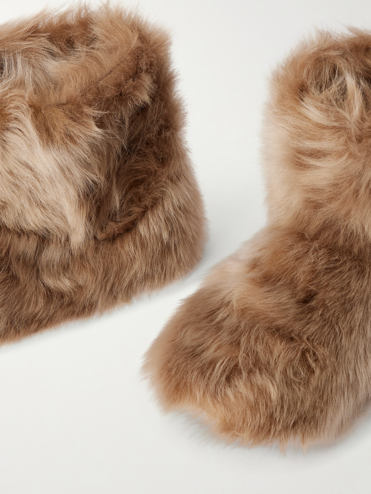 Christen Firenze Shearling Ankle Boots In Nude