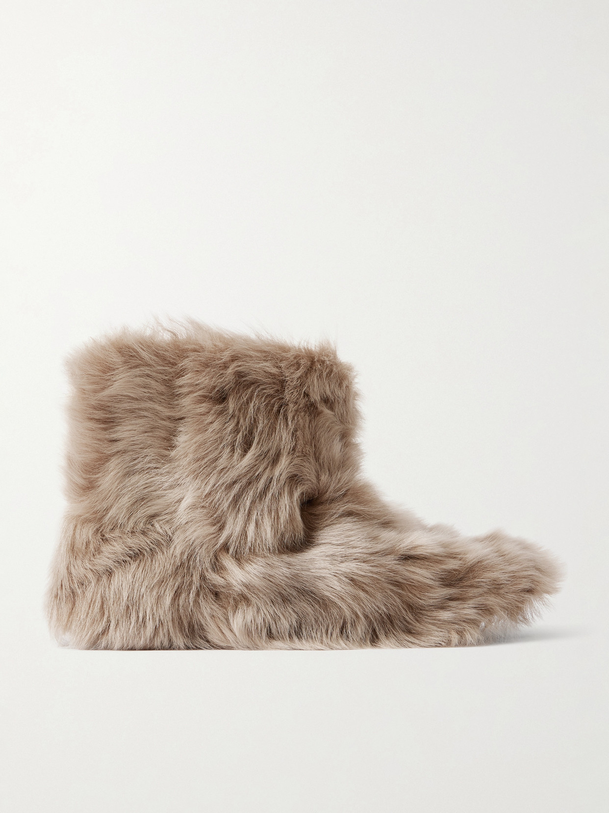 Christen Firenze Shearling Ankle Boots In Nude
