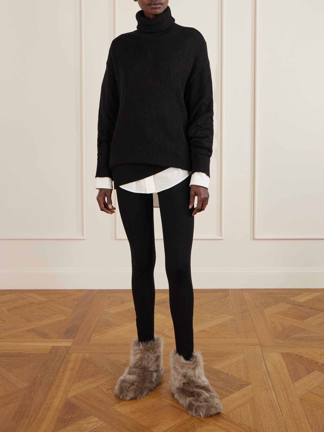 Christen Firenze Shearling Ankle Boots In Nude