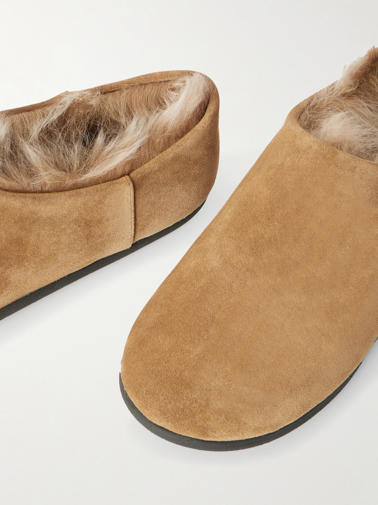 Big Bootie Shearling-Lined Suede Slippers