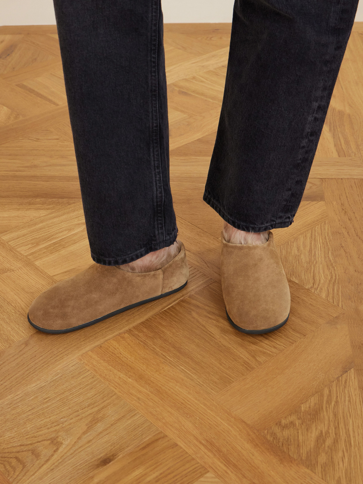 Big Bootie Shearling-Lined Suede Slippers