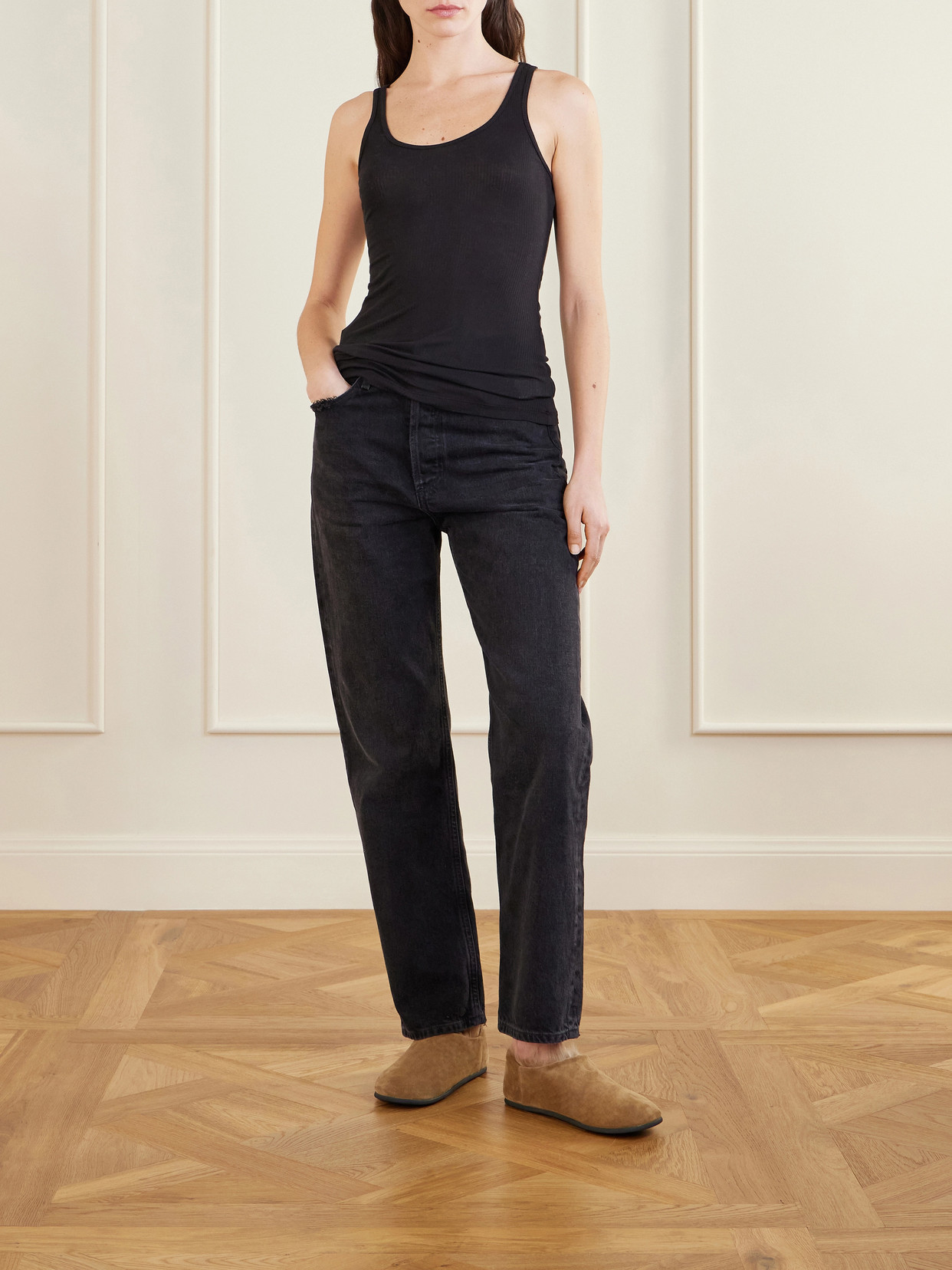 Big Bootie Shearling-Lined Suede Slippers