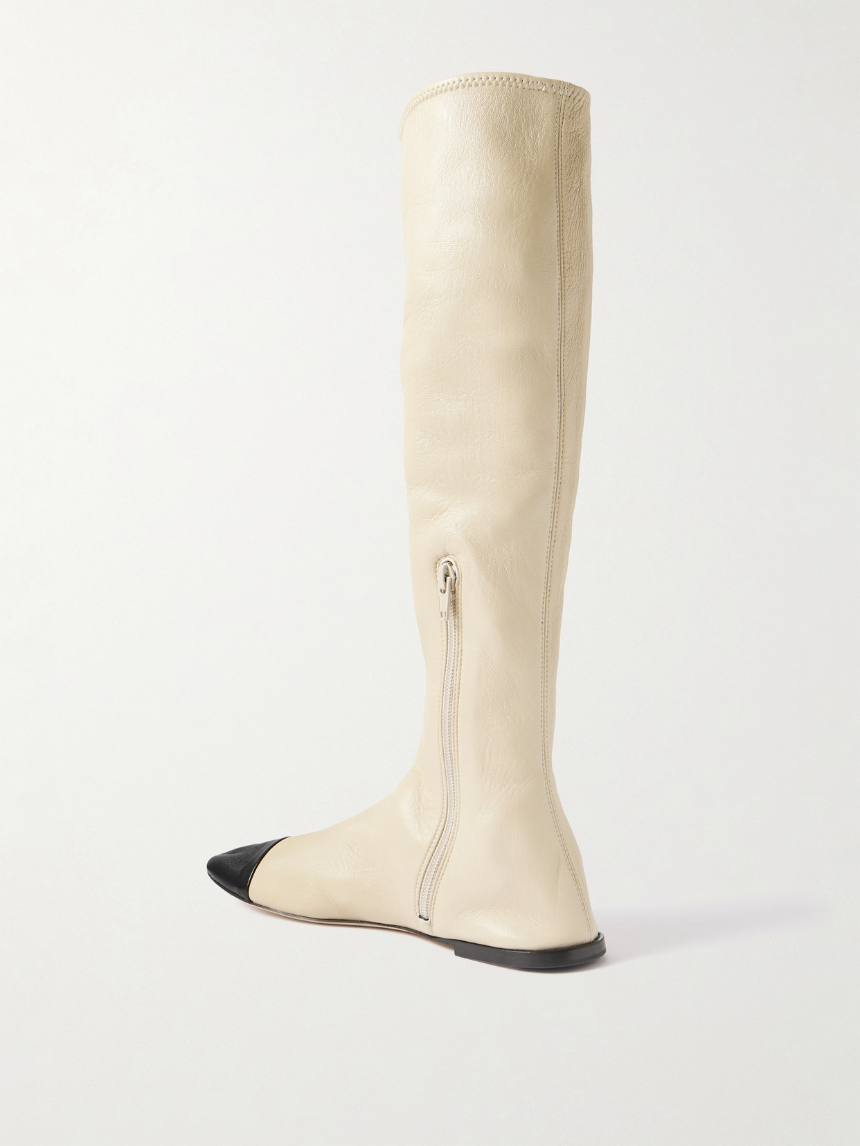 Christen Tabi Stretch-leather Knee Boots In Neutral