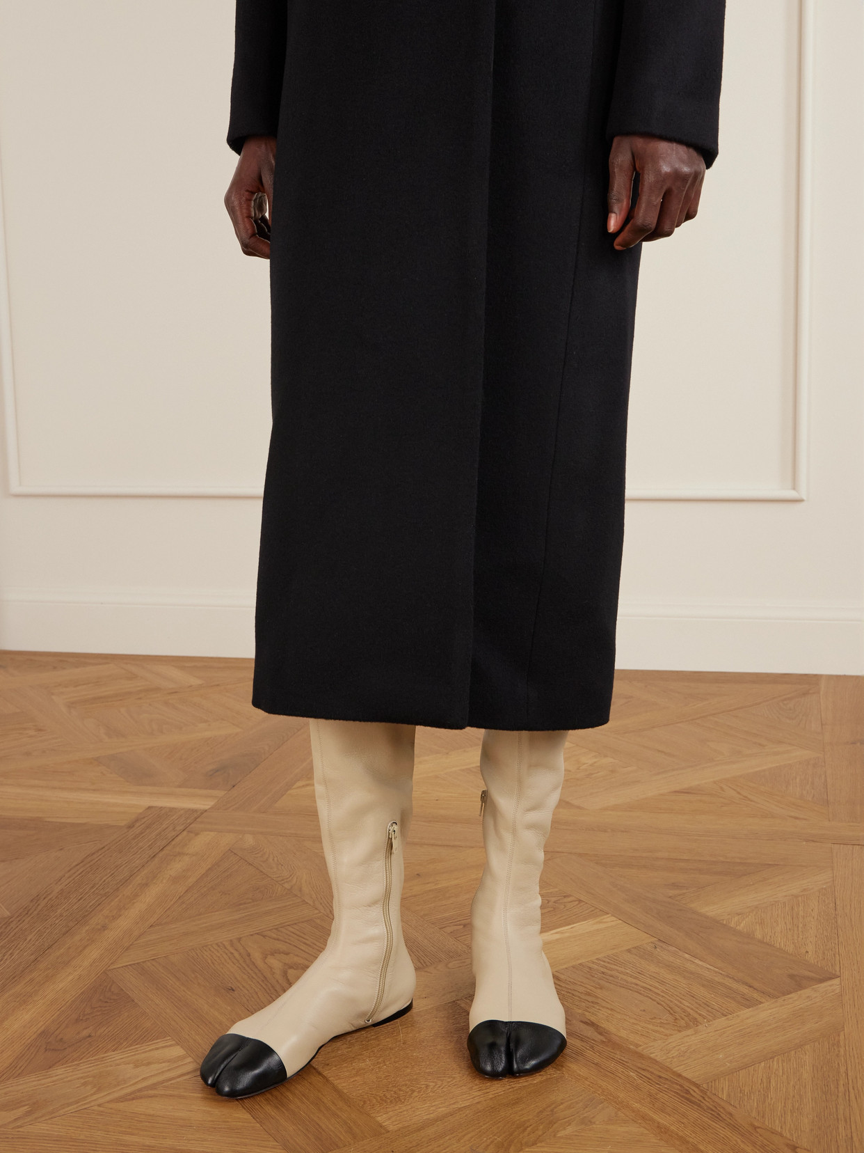 Christen Tabi Stretch-leather Knee Boots In Neutral