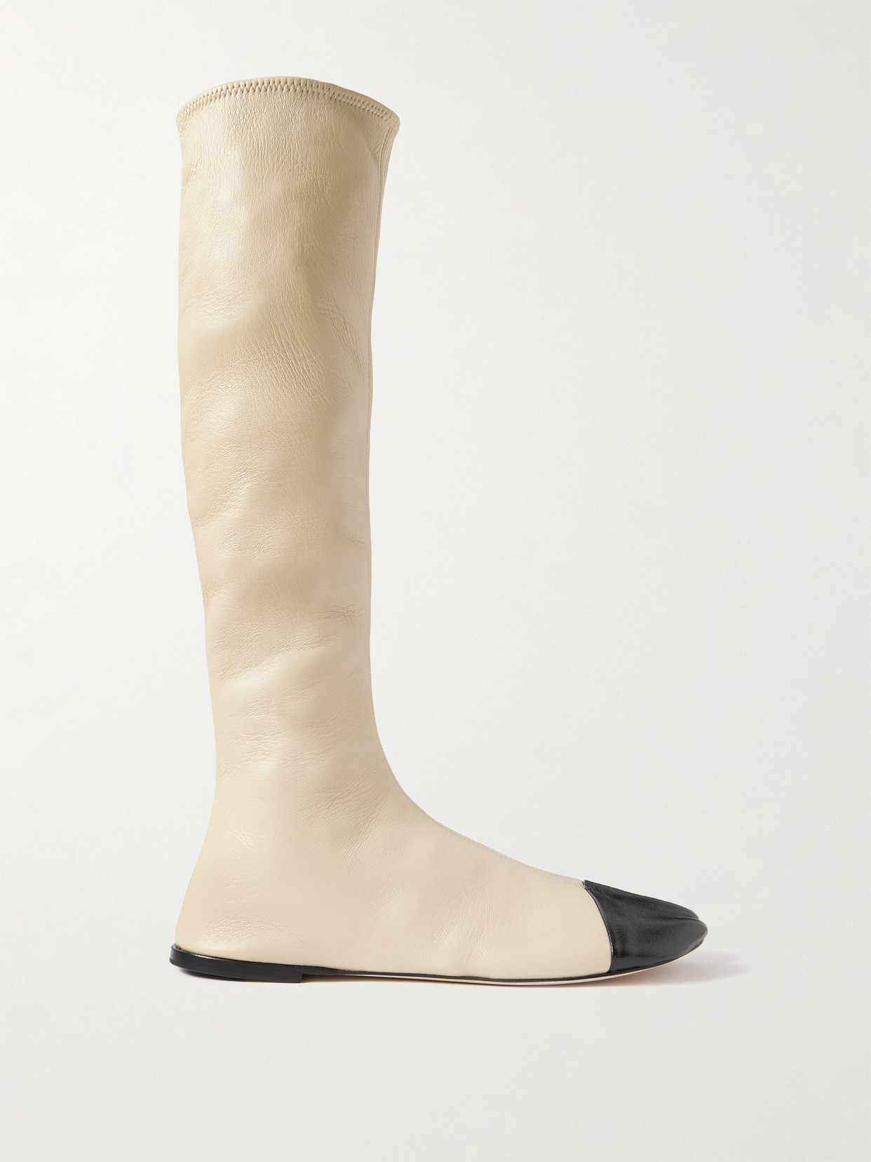 Christen Tabi Stretch-leather Knee Boots In Neutral