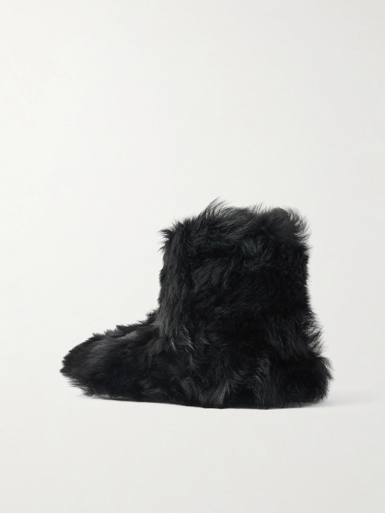 Christen Big Boot Shearling Ankle Boots In Black