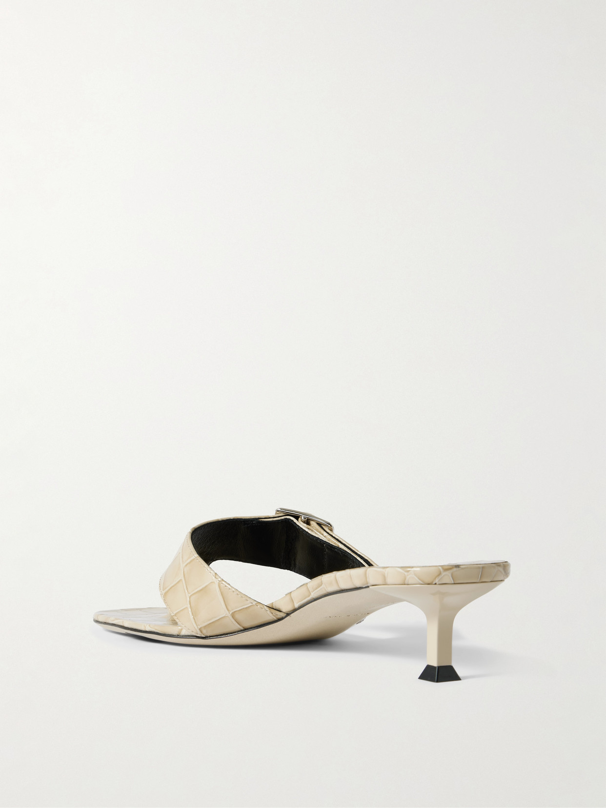 Helix Buckled Croc-Effect Sandals
