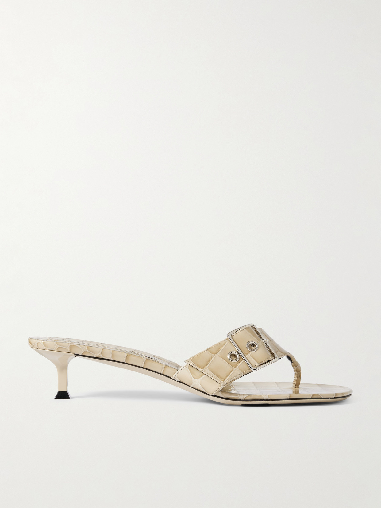 Helix Buckled Croc-Effect Sandals