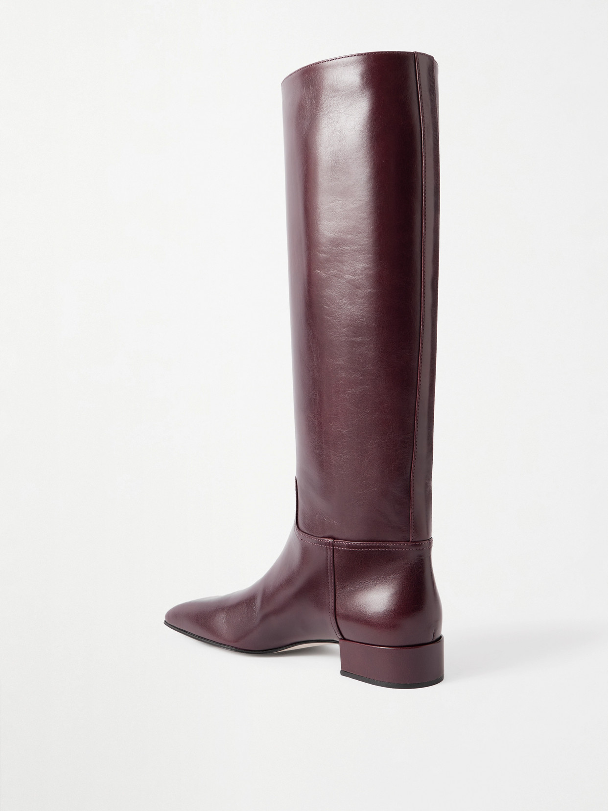 Christen Tokyo Leather Knee Boots In Burgundy