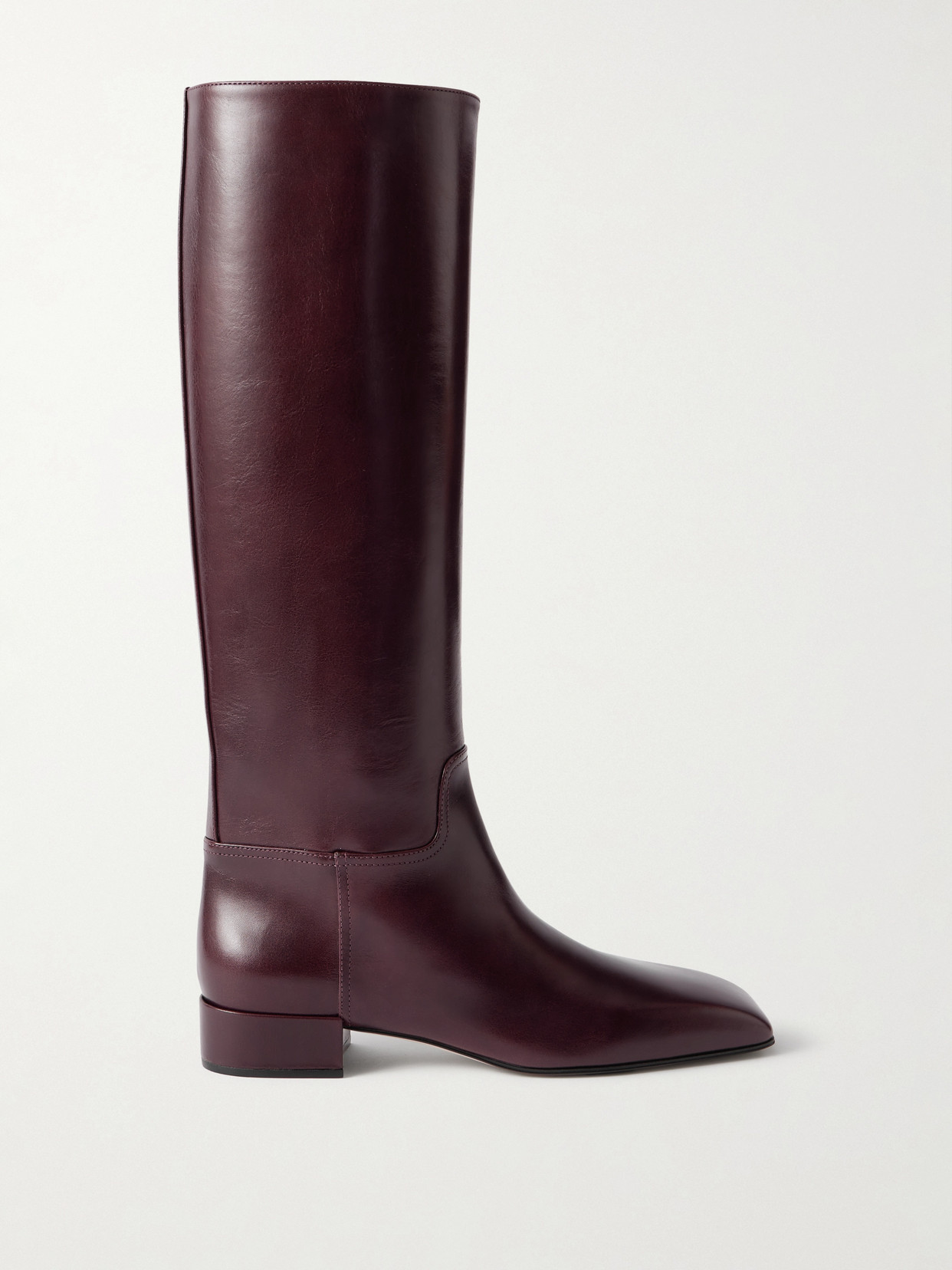 Christen Tokyo Leather Knee Boots In Burgundy
