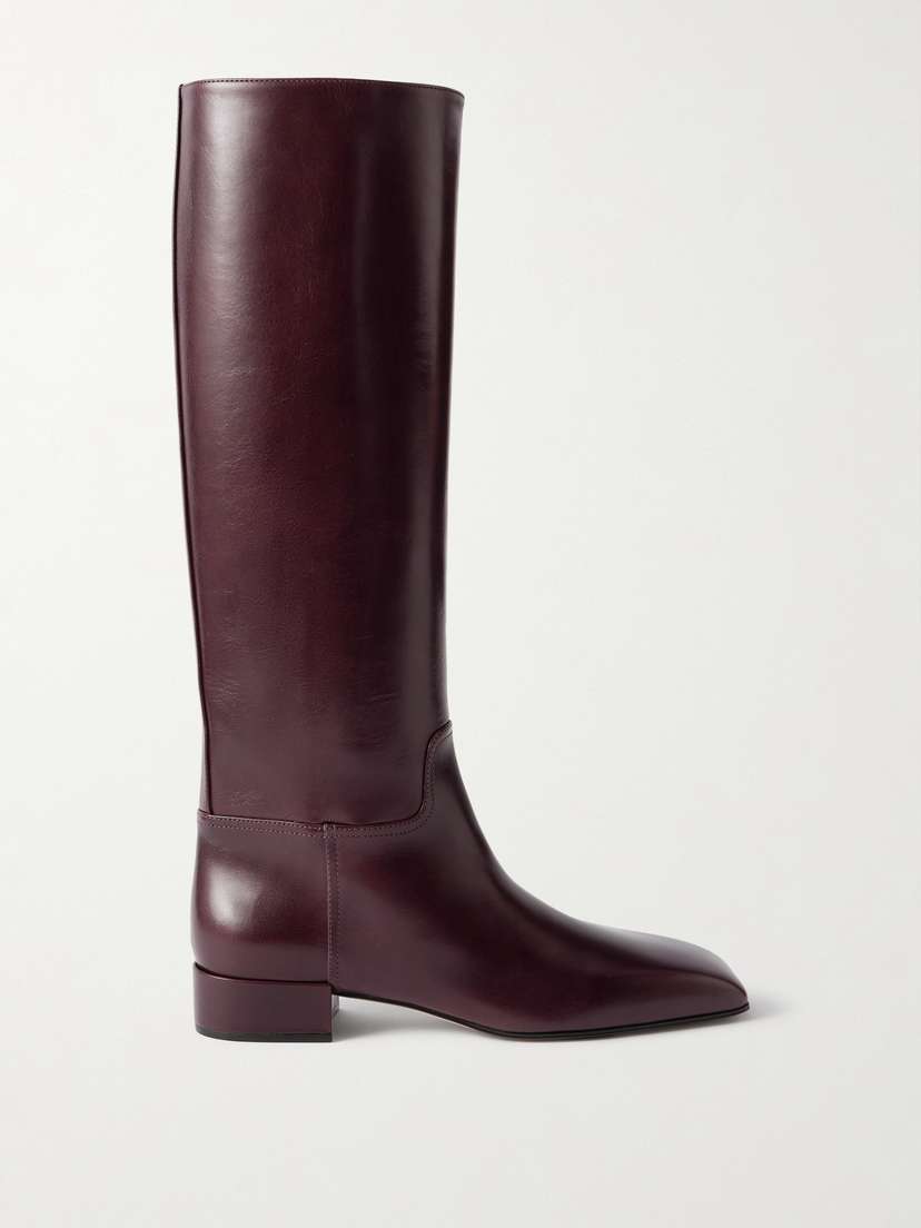 CHRISTEN Classic Square Leather Knee Boots