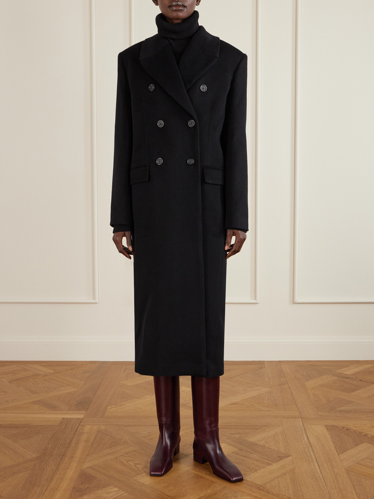 Christen Tokyo Leather Knee Boots In Burgundy