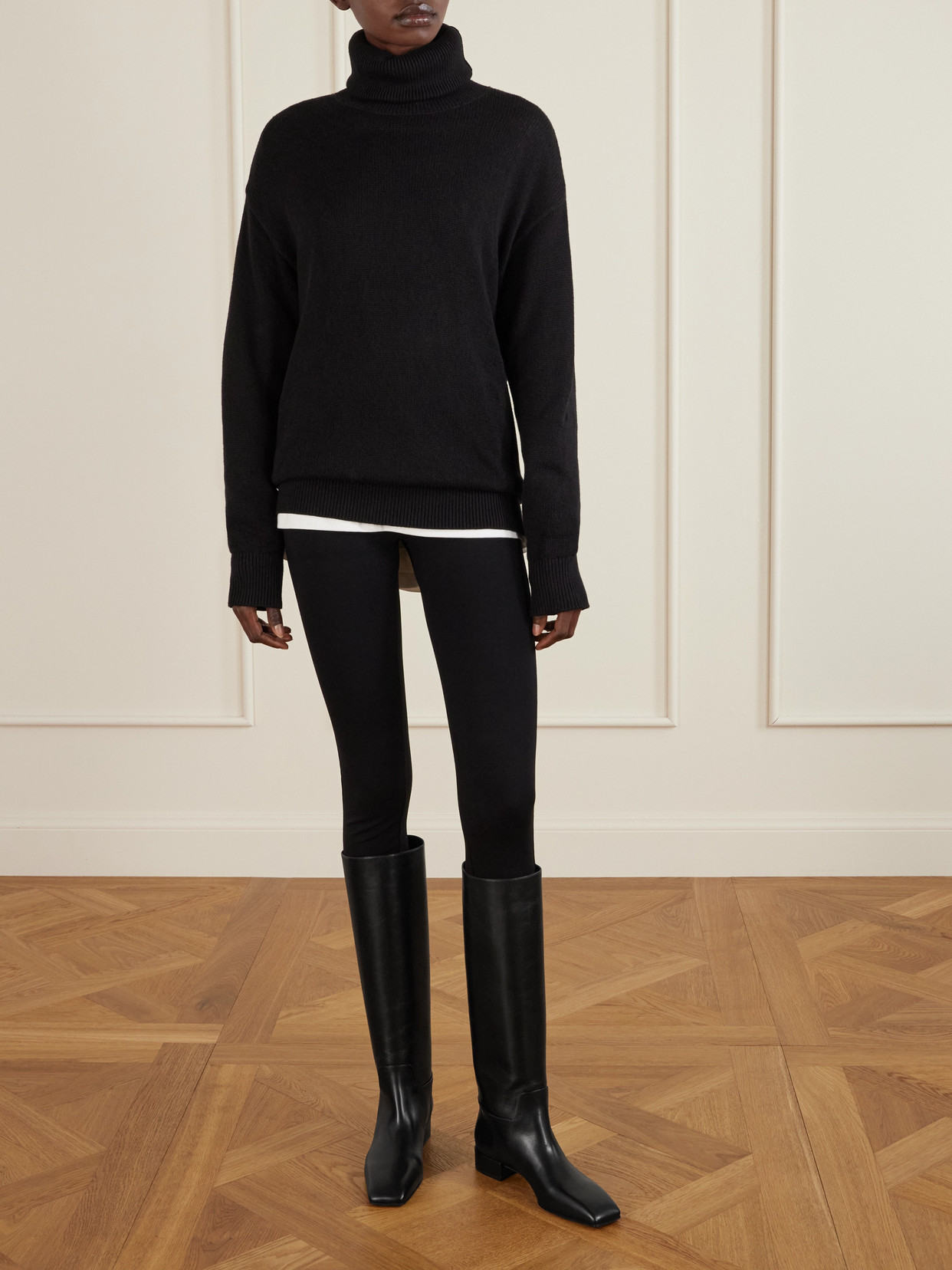 Christen Tokyo Leather Knee Boots In Black