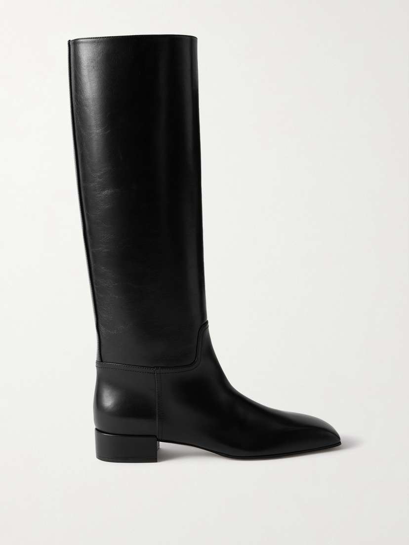 CHRISTEN Classic Square Leather Knee Boots