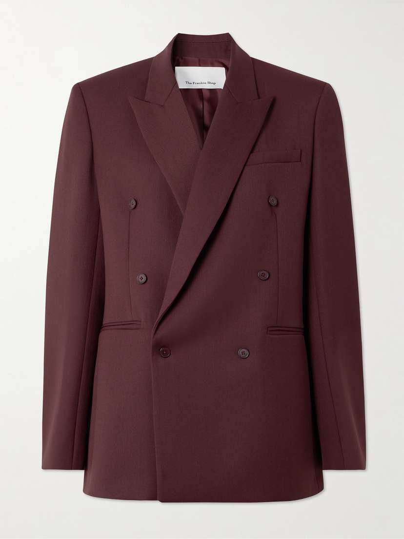The Frankie Shop Monterey Oversized Double-breasted Woven Blazer