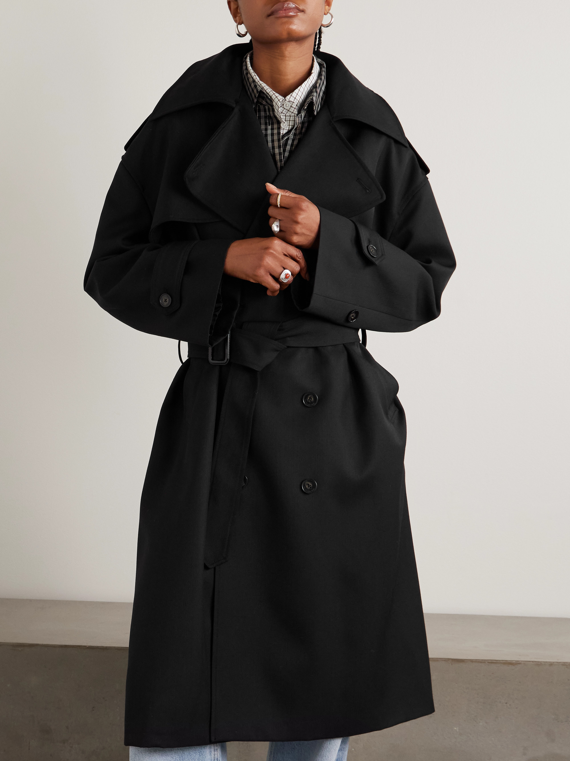 The Frankie Shop - Dursley oversized double-breasted belted woven