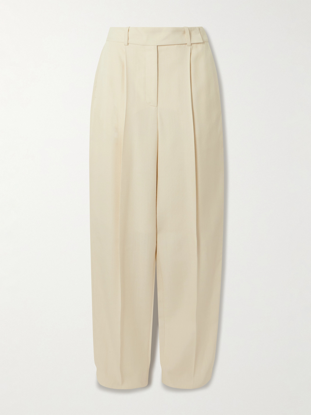 Joseph Rayen Pleated Woven Wide-leg Pants In Neutral