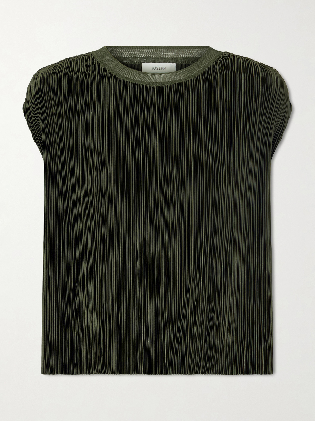 Joseph Cedre Pleated Satin Top In Green