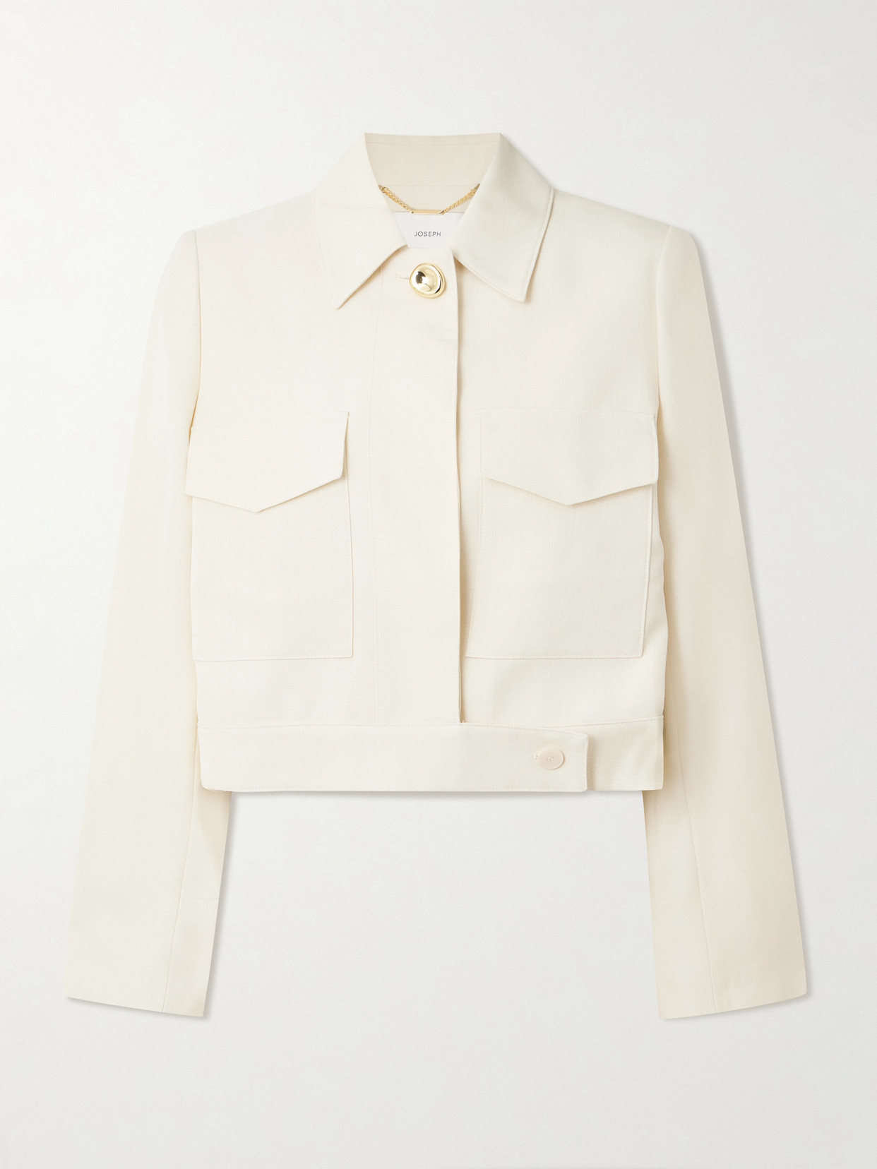 Joseph Renoir Cropped Woven Jacket In White